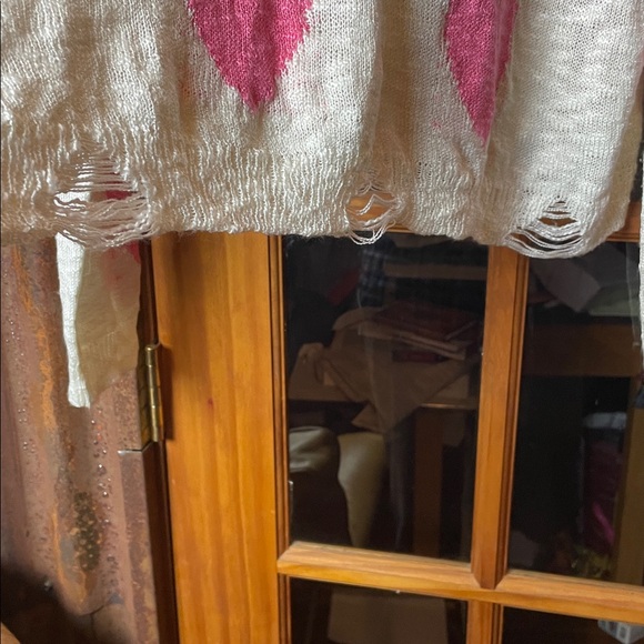 Wild Fable Cream Sweater with Pink Hearts, Size XL - Picture 4 of 7